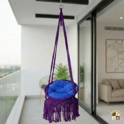 18 Inch Macrame Hammock Chair Swing Cotton Rope Hanging Chair for Indoor & Outdoor Use