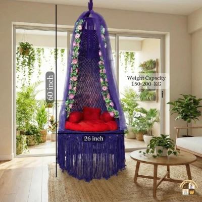 26 Inch Bow Dolna | Cotton Rope Hanging Swing Chair for Indoor & Outdoor Use in Bangladesh