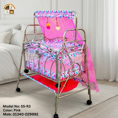 Baby Dolna Stainless Steel Cradle Bed BMC-SS-R3 | Heavy Duty Baby Cradle in Bangladesh