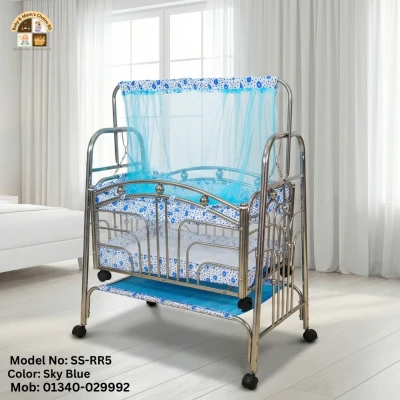 Baby Dolna Stainless Steel Cradle Bed BMC-SS-RR5 | Heavy Duty Baby Cradle in Bangladesh