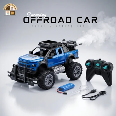 Alloy Metal Body RC Spraying Off-Road Climbing Car 2.4GHz High Speed Remote Control Monster Truck with Realistic LED Smoke Effect