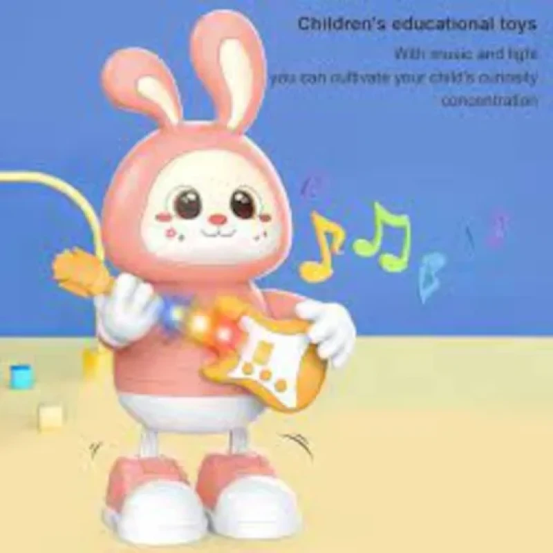 Musical Dancing Rabbit Guitarist Doll Activity Play Center Toy 360 Degree Rotating