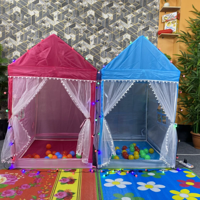 Castle tent house Large Playhouse multicolor - With 25 ball