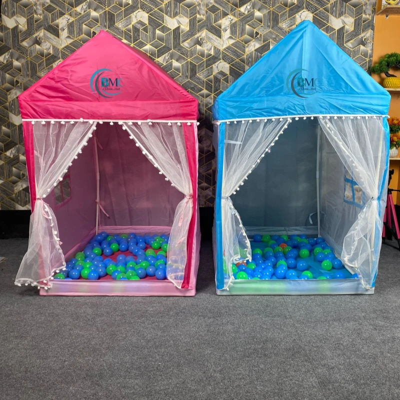 Castle tent house Large Playhouse multicolor - With 25 ball
